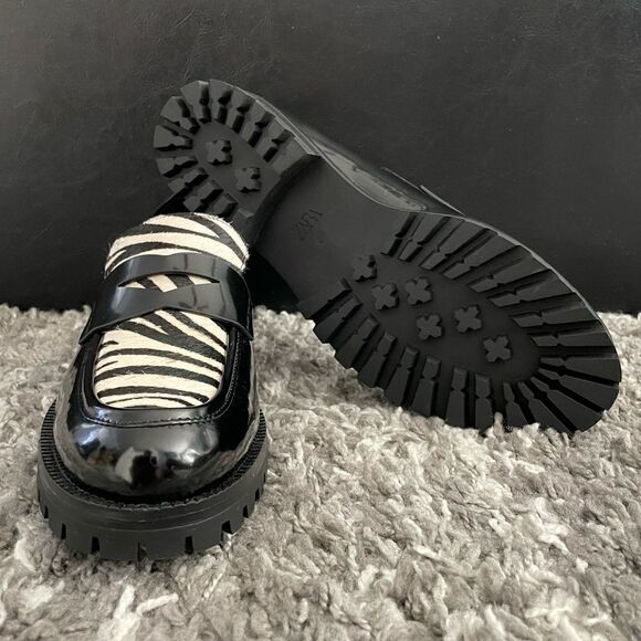 NWT Zara Animal Print Loafers - Picture 10 of 11